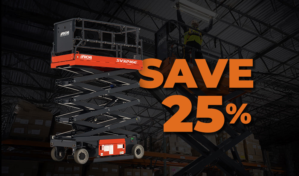 Save 25% on AICHI Scissor Lift Rentals