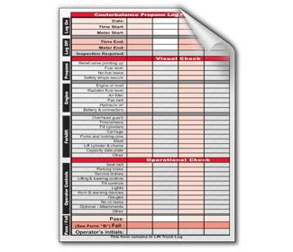 Lift Truck Log Refill Book - Forklift Training Safety Products
