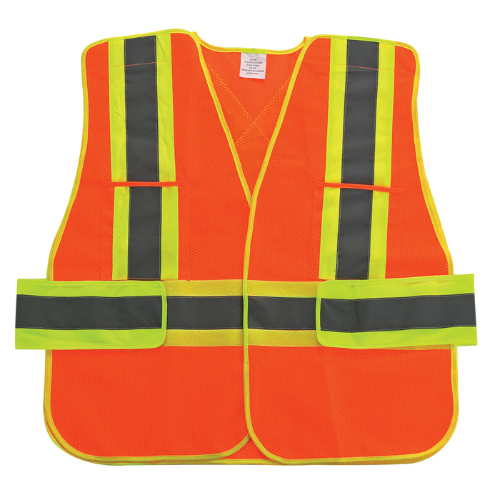 Orange reflective vest with LED 3 levels reflective